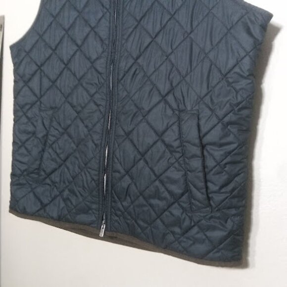 PETER MILLAR | Mens Navy Blue And Brown Hudson Lightweight Quilted Winter Vest M - Picture 6 of 15